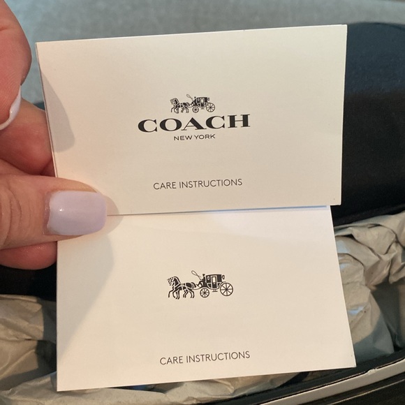 NWT Black Coach Messenger Black pebble leather with signature dark brown strap. - Picture 7 of 15